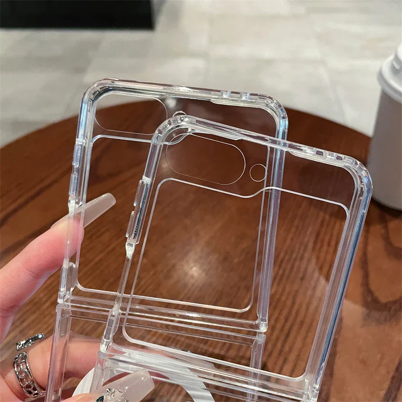Samsung Galaxy Z Flip 5 Transparent Case With Magnetic Charging Ring