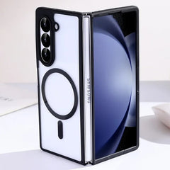 Samsung Galaxy Z Fold 6 Transparent Case With Magnetic Charging Ring