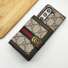 Samsung Galaxy Z Fold 5 Luxury GG Fashion Leather Brand Case Cover