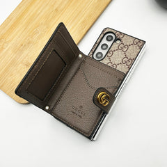 Samsung Galaxy Z Fold 5 Luxury GG Fashion Leather Brand Case Cover