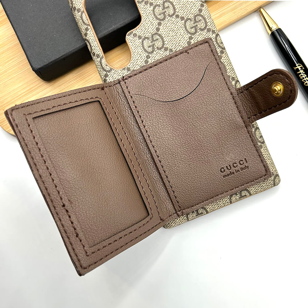 Samsung Galaxy S23 Ultra Luxury Brand GG Wallet Case Cover