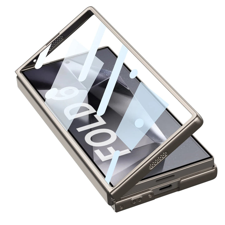 Samsung Galaxy Z Fold 5 Leather Cover With Camera Protective Shetter