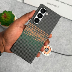 Samsung Galaxy Z Fold Series Carbon Fiber Texture Aramid Design Hard Pc MagSafe Case Cover