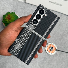 Samsung Galaxy Z Fold Series Carbon Fiber Texture Aramid Design Hard Pc MagSafe Case Cover