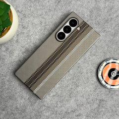 Samsung Galaxy Z Fold Series Carbon Fiber Texture Aramid Design Hard Pc MagSafe Case Cover