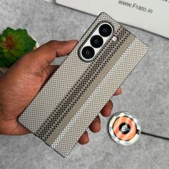Samsung Galaxy Z Fold Series Carbon Fiber Texture Aramid Design Hard Pc MagSafe Case Cover