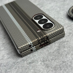 Samsung Galaxy Z Fold Series Carbon Fiber Texture Aramid Design Hard Pc MagSafe Case Cover
