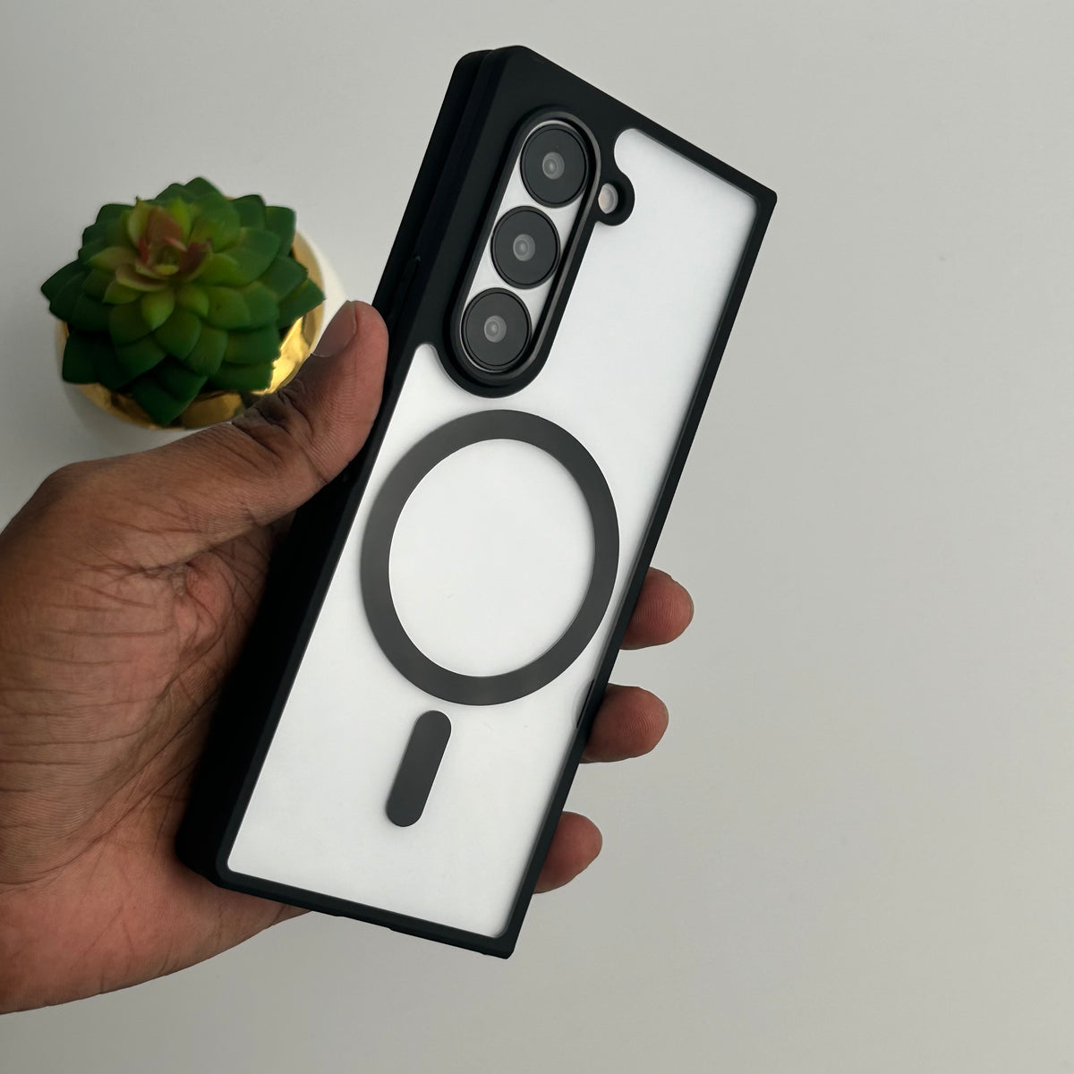 Samsung Galaxy Z Fold 6 Transparent Case With Magnetic Magsafe Charging