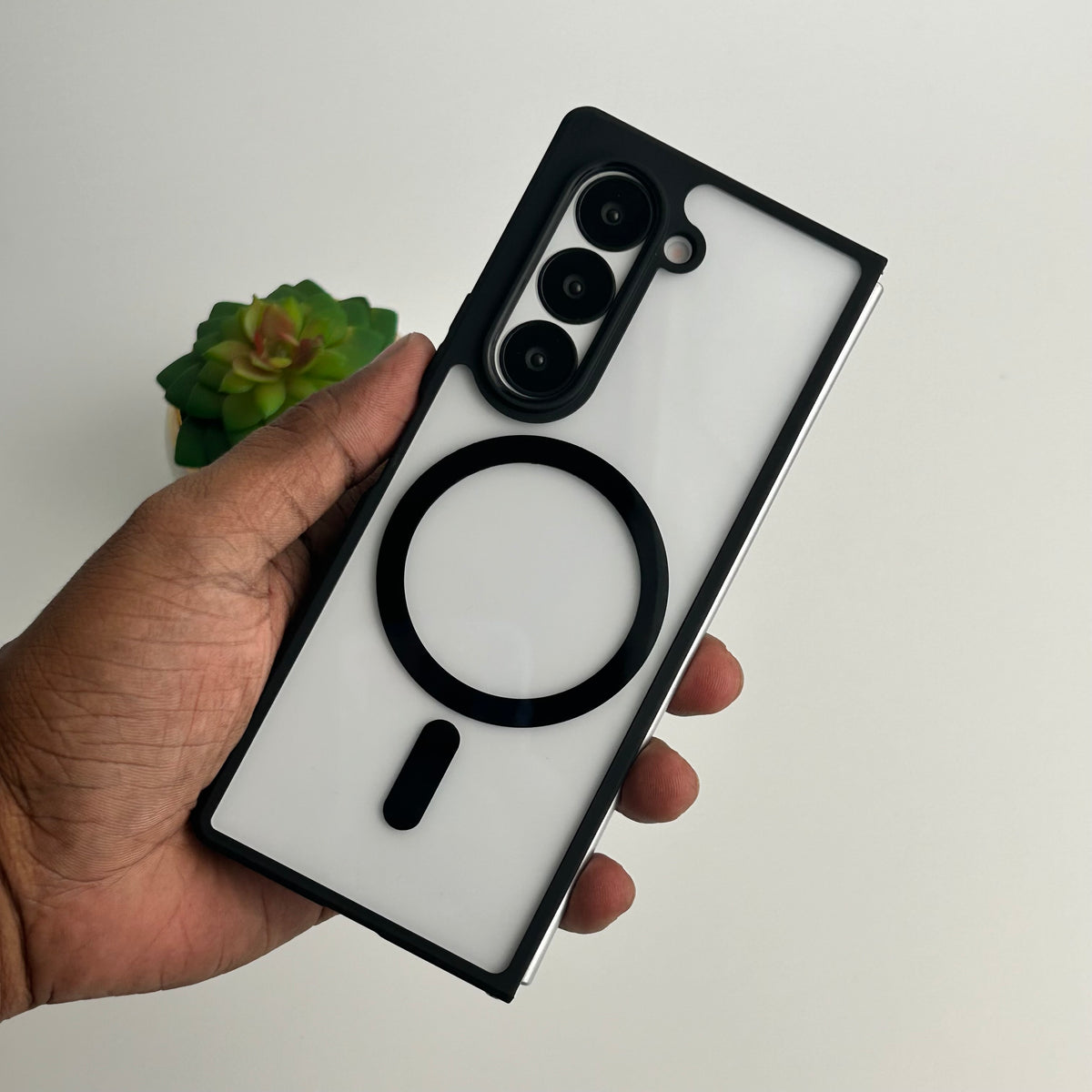 Samsung Galaxy Z Fold 6 Transparent Case With Magnetic Magsafe Charging