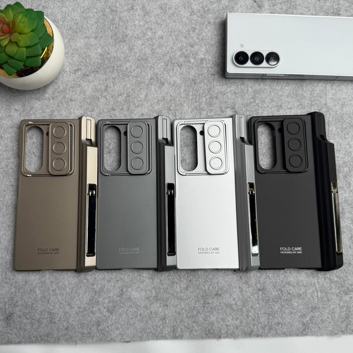 Samsung Galaxy Z Fold 6 GKK Camera Protection Slider Magnetic Hinge Front Glass Protective Cover