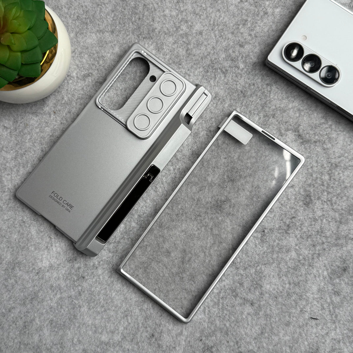Samsung Galaxy Z Fold 6 GKK Camera Protection Slider Magnetic Hinge Front Glass Protective Cover