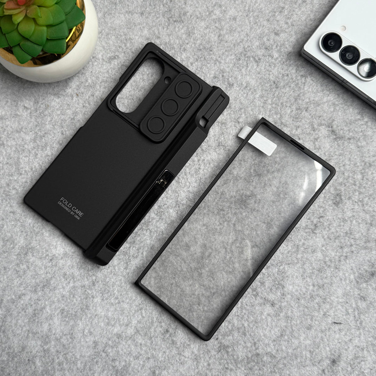 Samsung Galaxy Z Fold 6 GKK Camera Protection Slider Magnetic Hinge Front Glass Protective Cover