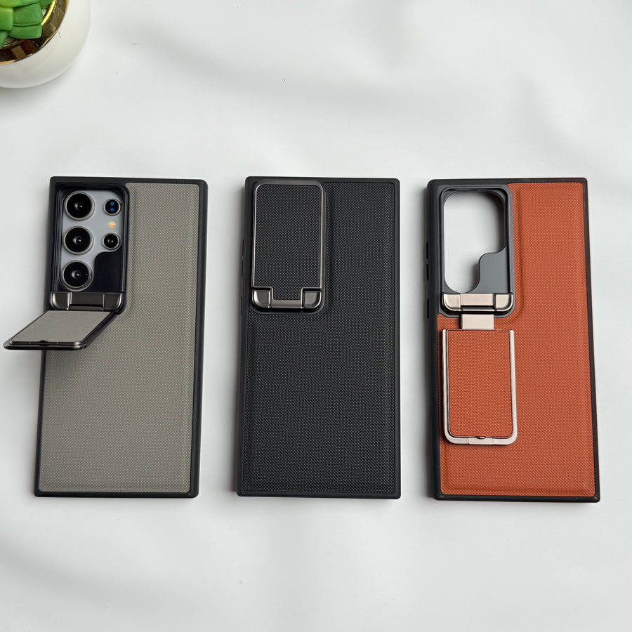 Samsung Galaxy S24 Ultra Metal Camera Cap Stand Case Cover