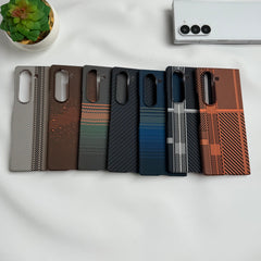 Samsung Galaxy Z Fold Series Carbon Fiber Texture Aramid Design Hard Pc MagSafe Case Cover