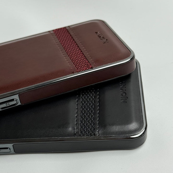 Samsung Galaxy S25 Cloth Stripe PU Leather Side Chrome Case Cover
