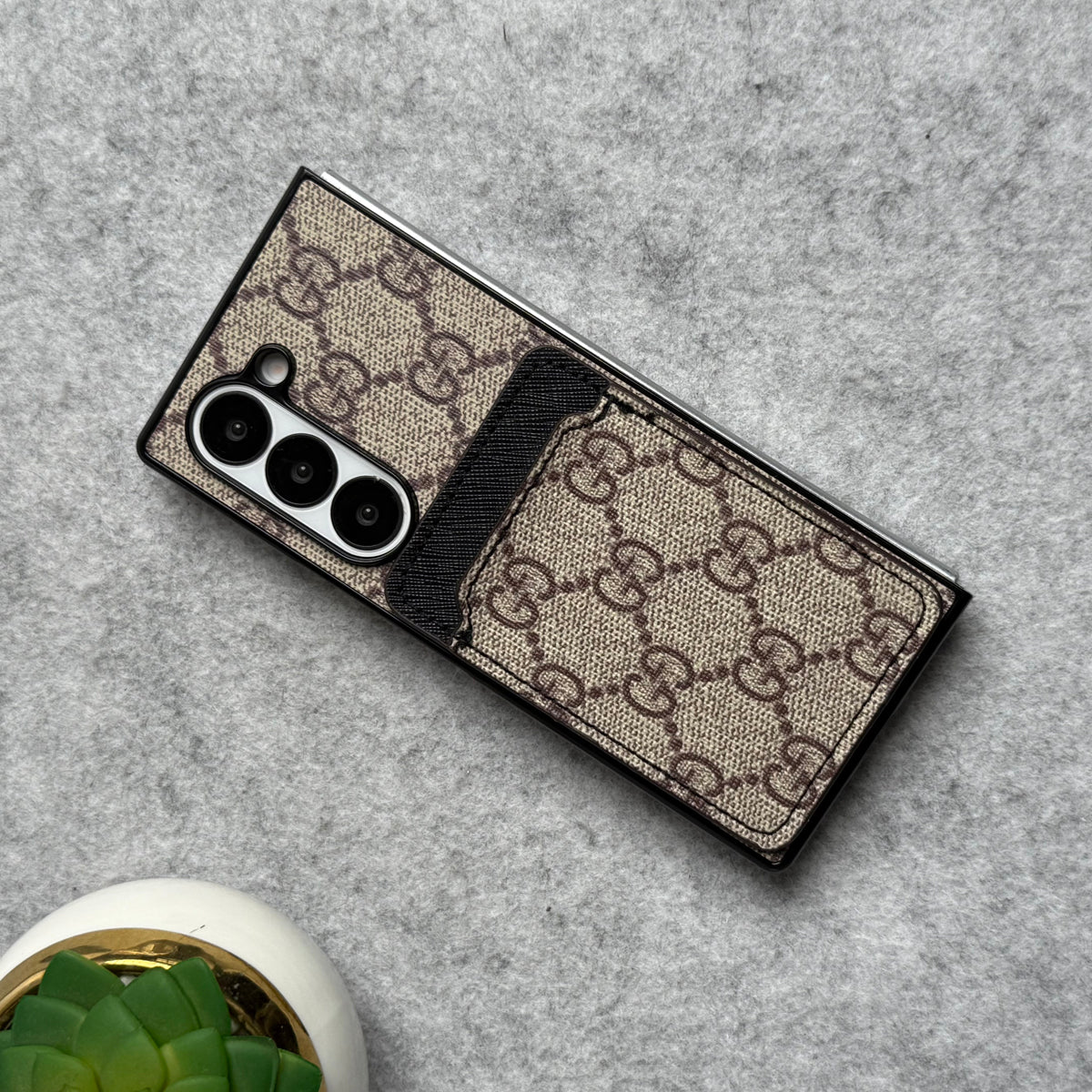 Samsung Galaxy Z Fold 6 Luxury Brand Leather Card Holder Case Cover