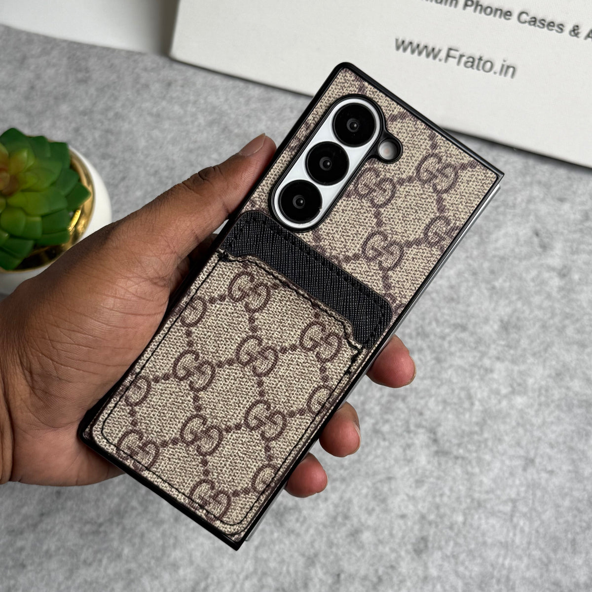 Samsung Galaxy Z Fold 6 Luxury Brand Leather Card Holder Case Cover