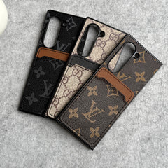 Samsung Galaxy Z Fold 6 Luxury Brand Leather Card Holder Case Cover