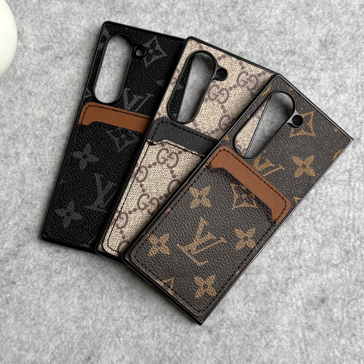 Samsung Galaxy Z Fold 6 Luxury Brand Leather Card Holder Case Cover