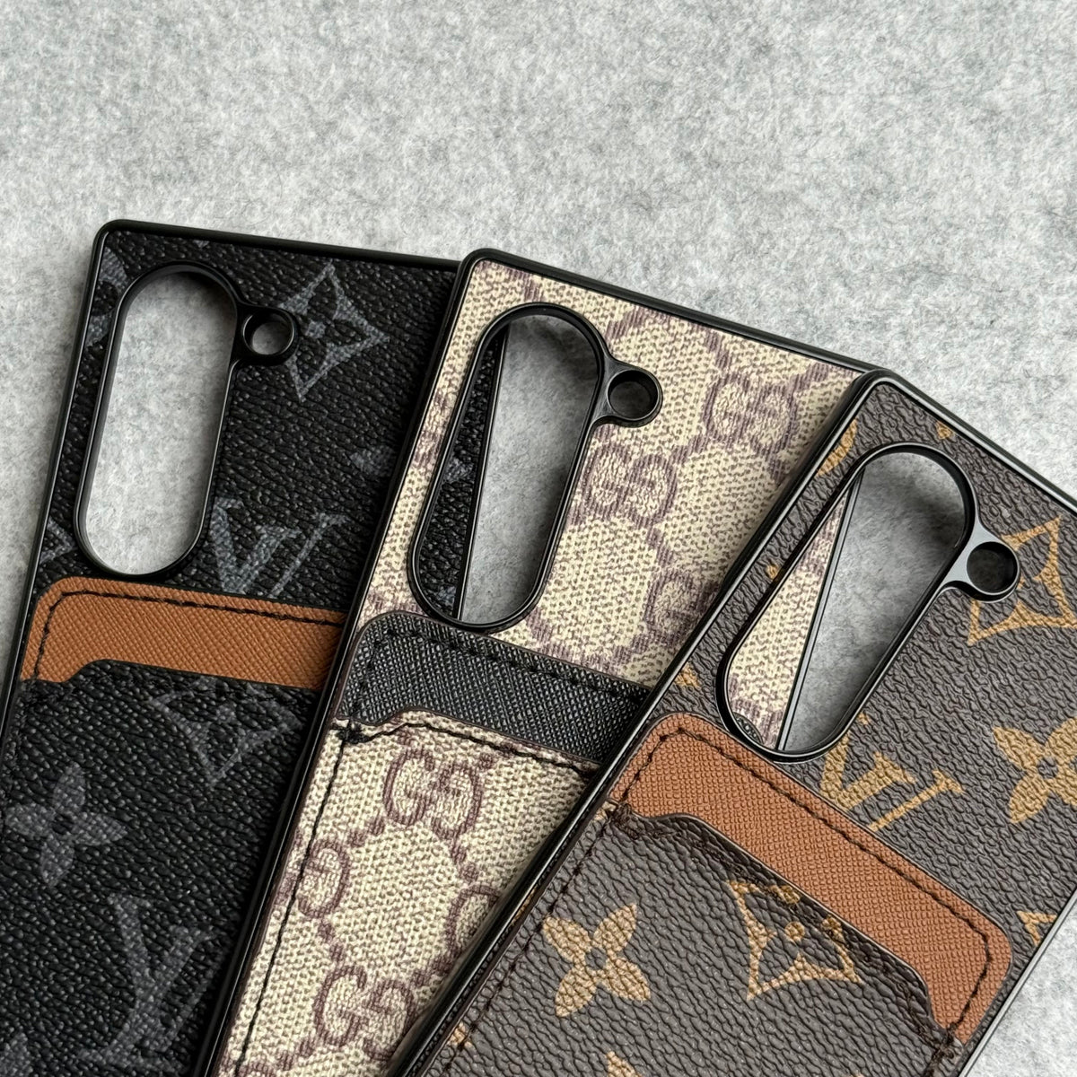 Samsung Galaxy Z Fold 6 Luxury Brand Leather Card Holder Case Cover