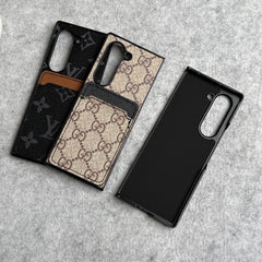 Samsung Galaxy Z Fold 6 Luxury Brand Leather Card Holder Case Cover