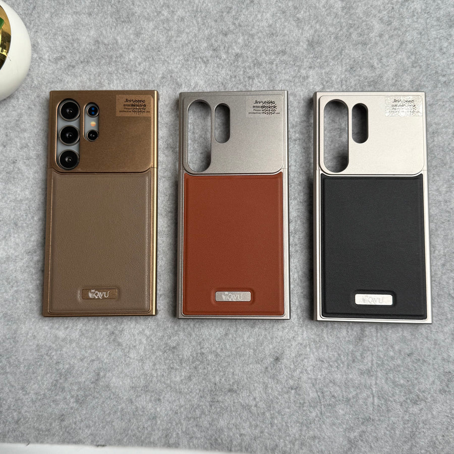 Samsung Galaxy S25 Ultra Premium Metallic Aero Flex Aluminum Leather Case