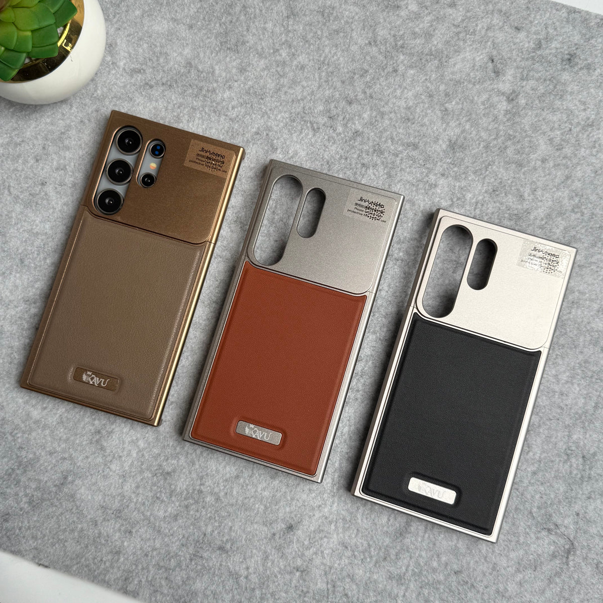 Samsung Galaxy S25 Ultra Premium Metallic Aero Flex Aluminum Leather Case