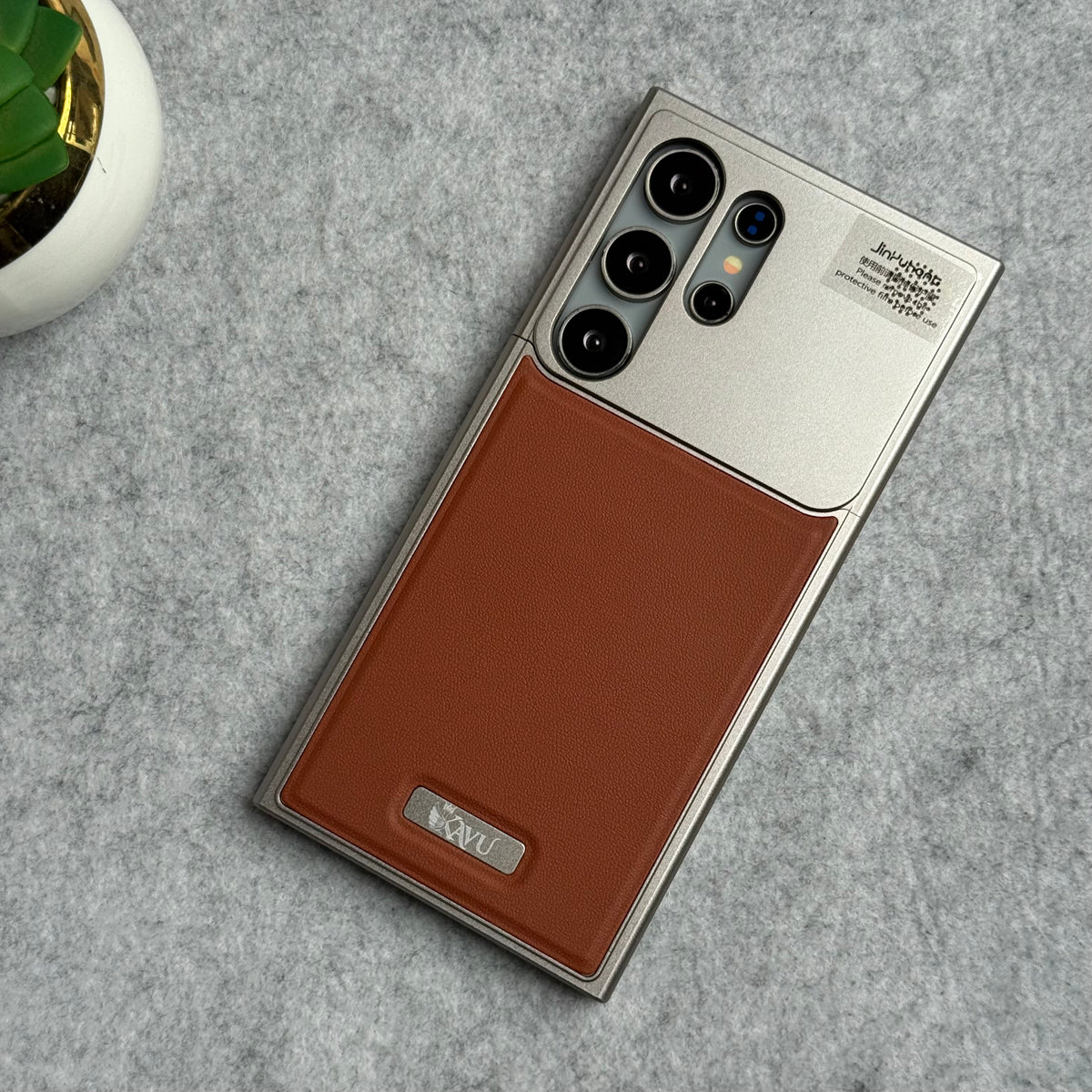 Samsung Galaxy S25 Ultra Premium Metallic Aero Flex Aluminum Leather Case