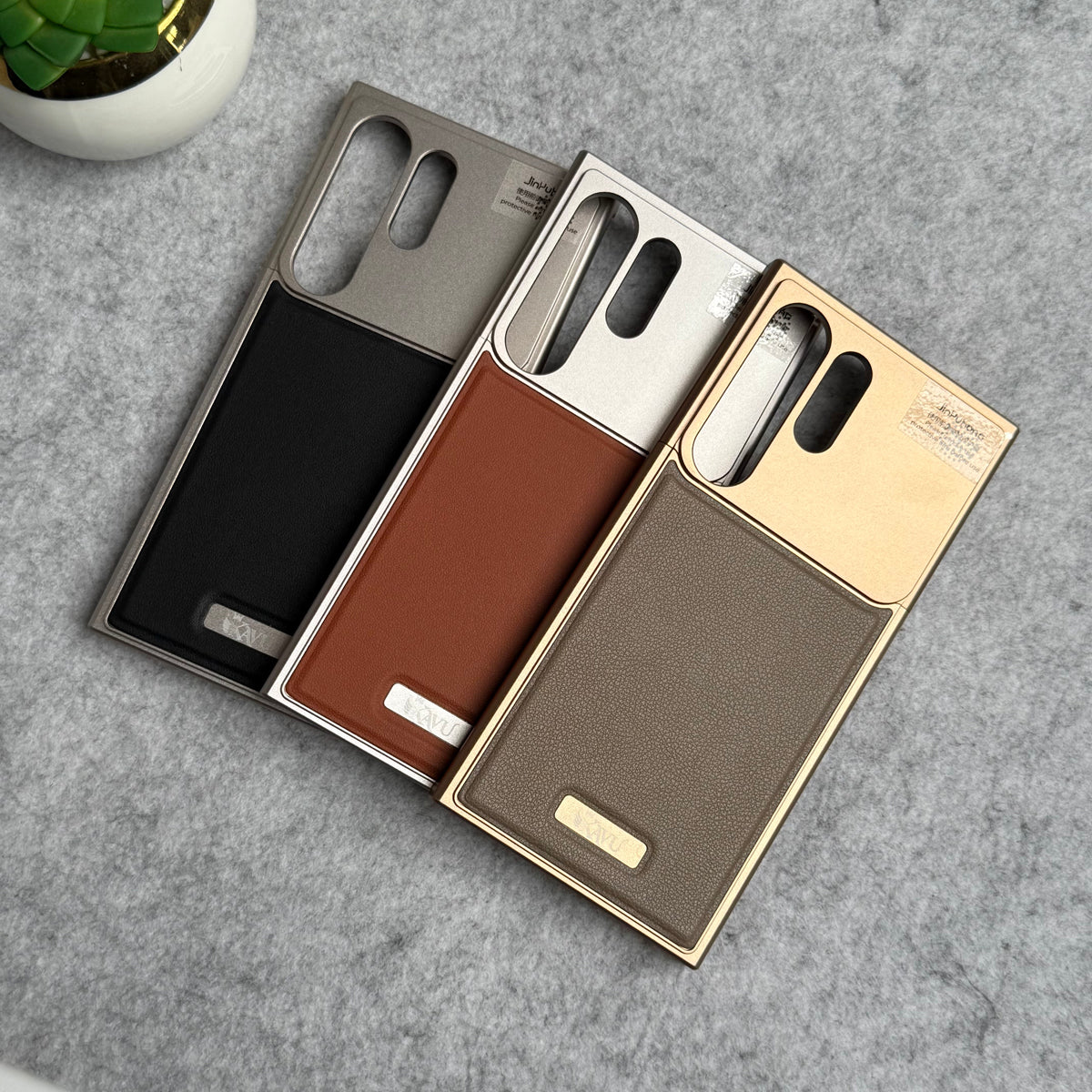 Samsung Galaxy S25 Ultra Premium Metallic Aero Flex Aluminum Leather Case