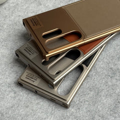 Samsung Galaxy S25 Ultra Premium Metallic Aero Flex Aluminum Leather Case