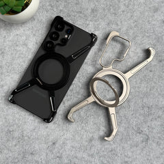 Samsung Galaxy Ultra Series X Shape Aluminum Metal Rotating Kickstand Frameless Design Magsafe Case