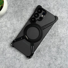 Samsung Galaxy Ultra Series X Shape Aluminum Metal Rotating Kickstand Frameless Design Magsafe Case