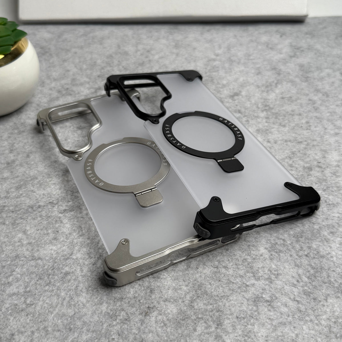 Samsung Galaxy Ultra Series Frosted Frameless Metal Kickstand Case