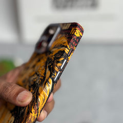 iPhone Series Carbon Fiber Texture Tiger Lion Design Hard Pc MagSafe Case Cover