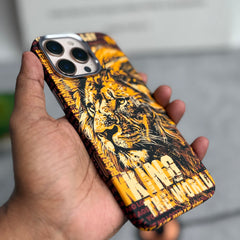 iPhone Series Carbon Fiber Texture Tiger Lion Design Hard Pc MagSafe Case Cover