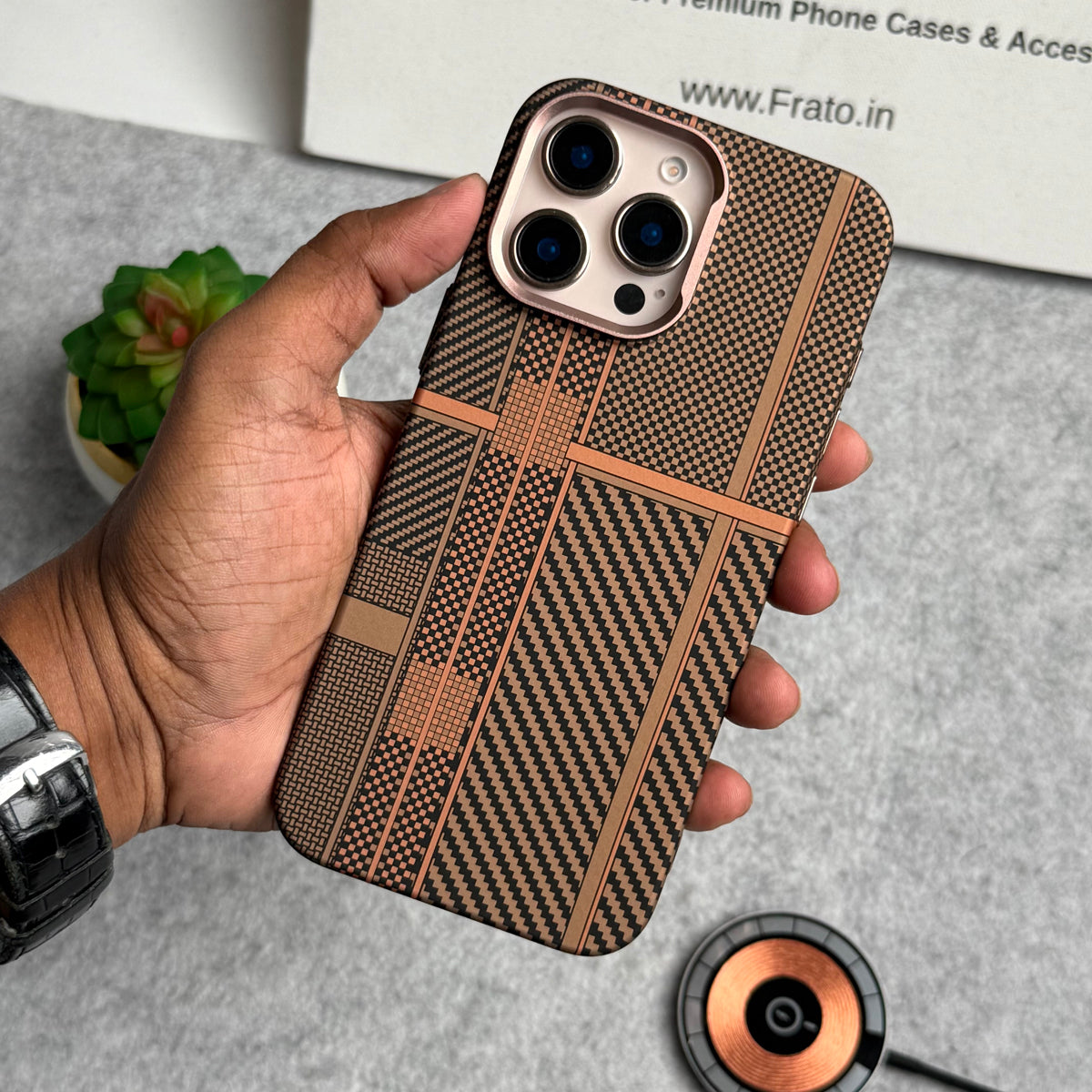 iPhone Carbon Fiber Texture Aramid Design Hard Pc MagSafe Case Cover