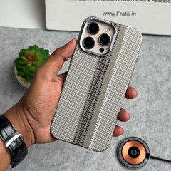 iPhone Carbon Fiber Texture Aramid Design Hard Pc MagSafe Case Cover