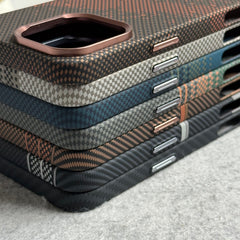 iPhone Carbon Fiber Texture Aramid Design Hard Pc MagSafe Case Cover