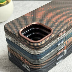 iPhone Carbon Fiber Texture Aramid Design Hard Pc MagSafe Case Cover