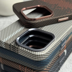 iPhone Carbon Fiber Texture Aramid Design Hard Pc MagSafe Case Cover