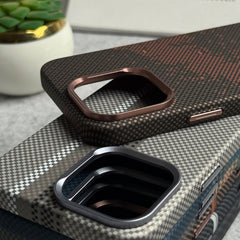 iPhone Carbon Fiber Texture Aramid Design Hard Pc MagSafe Case Cover