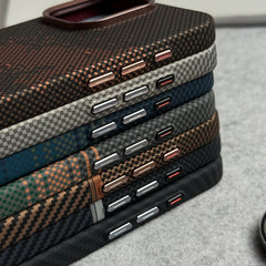 iPhone Carbon Fiber Texture Aramid Design Hard Pc MagSafe Case Cover