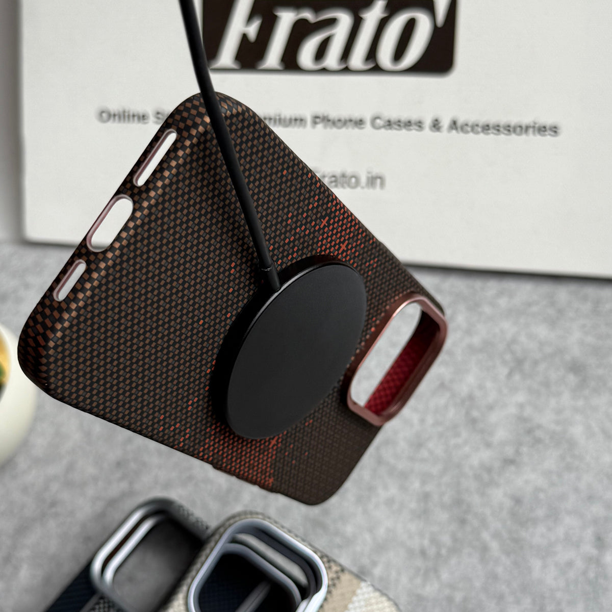 iPhone Carbon Fiber Texture Aramid Design Hard Pc MagSafe Case Cover