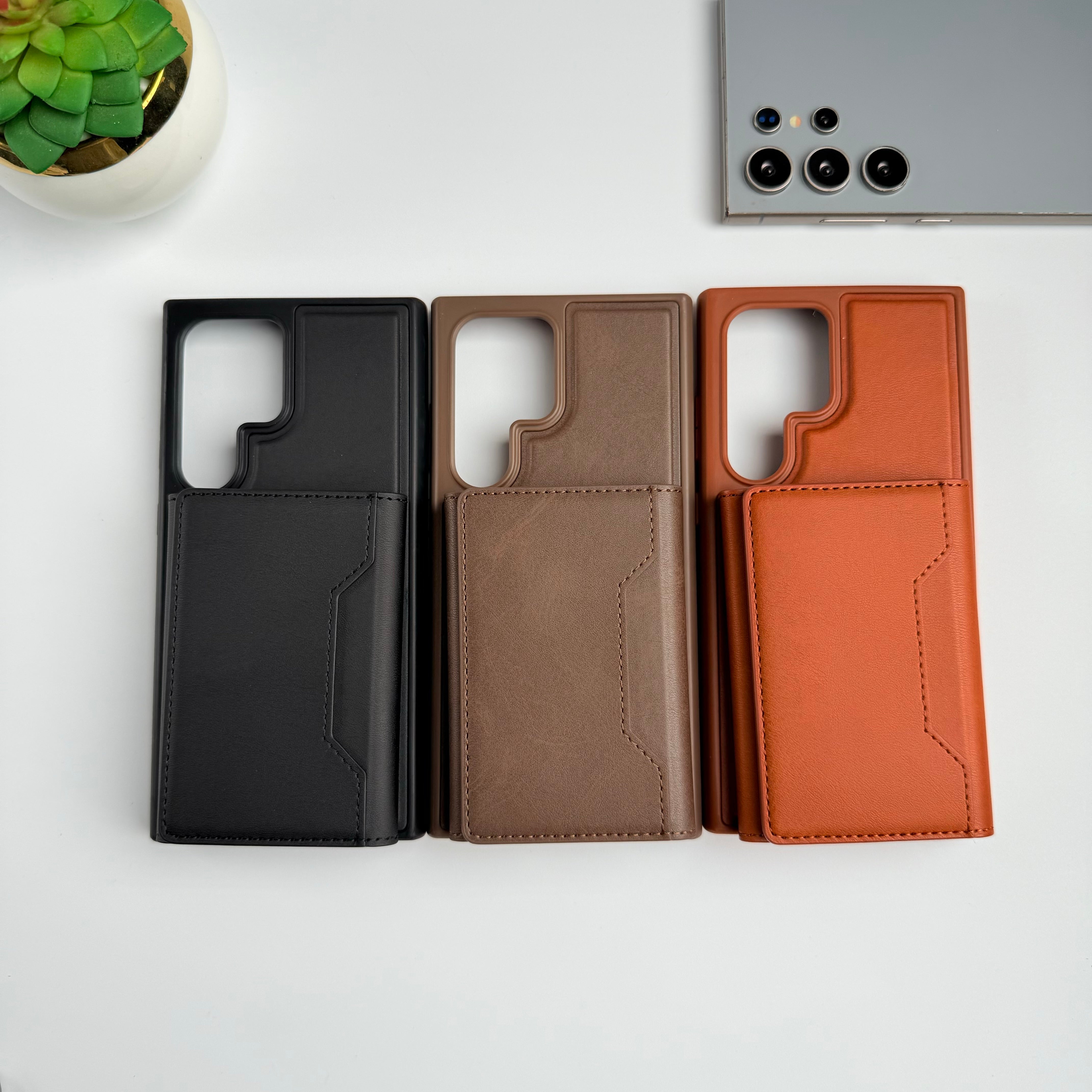 Samsung Galaxy S24 Ultra PU Leather Detachable Magnetic Card