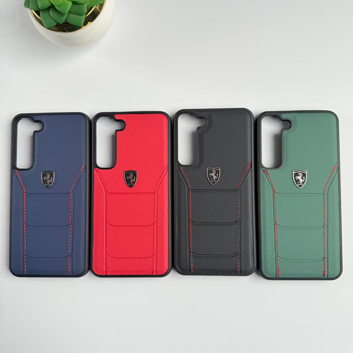 Samsung Galaxy S23 Plus FR Sports Car Logo Side Stitch Leather