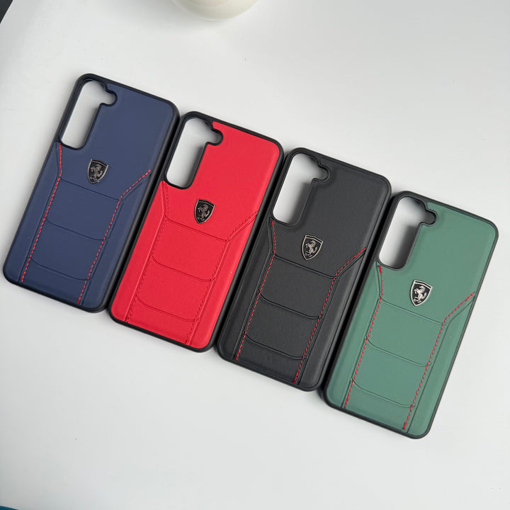 Samsung Galaxy S23 Plus FR Sports Car Logo Side Stitch Leather