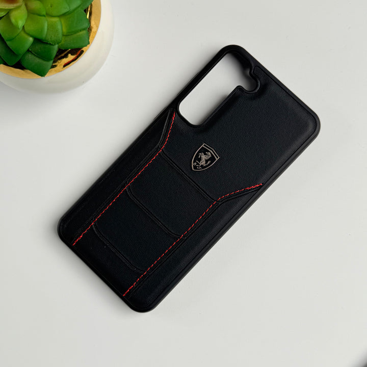 Samsung Galaxy S23 Plus FR Sports Car Logo Side Stitch Leather