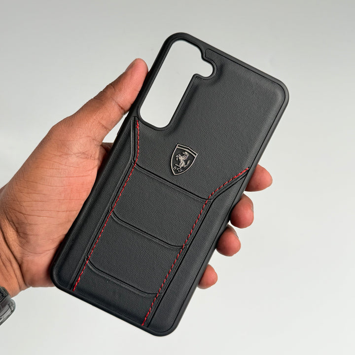 Samsung Galaxy S23 Plus FR Sports Car Logo Side Stitch Leather