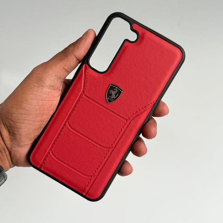 Samsung Galaxy S23 Plus FR Sports Car Logo Side Stitch Leather
