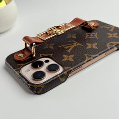 iPhone 16 Series Luxury Brand Belt Hand Strap Cover Case